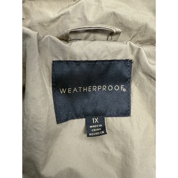 Weatherproof Quilted Jacket Women's 1X Hooded Vintage Khaki Full Zip NWT - Picture 5 of 11